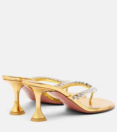 Amina Muaddi Gigi embellished leather thong sandals | Thumbnail 4