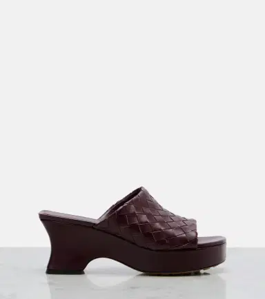 Bottega Veneta Rosita Intrecciato leather wedge mules | Thumbnail 3