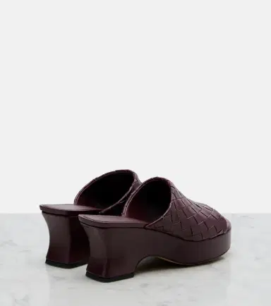 Bottega Veneta Rosita Intrecciato leather wedge mules | Thumbnail 4