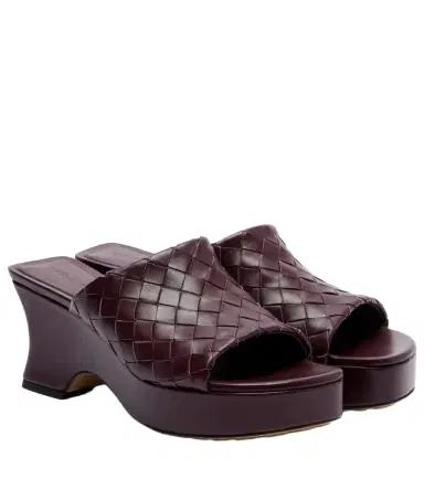 Bottega Veneta Rosita Intrecciato leather wedge mules | Thumbnail 1