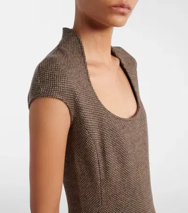 Ralph Lauren Collection Maisey wool, silk, and cashmere midi dress | Thumbnail 5