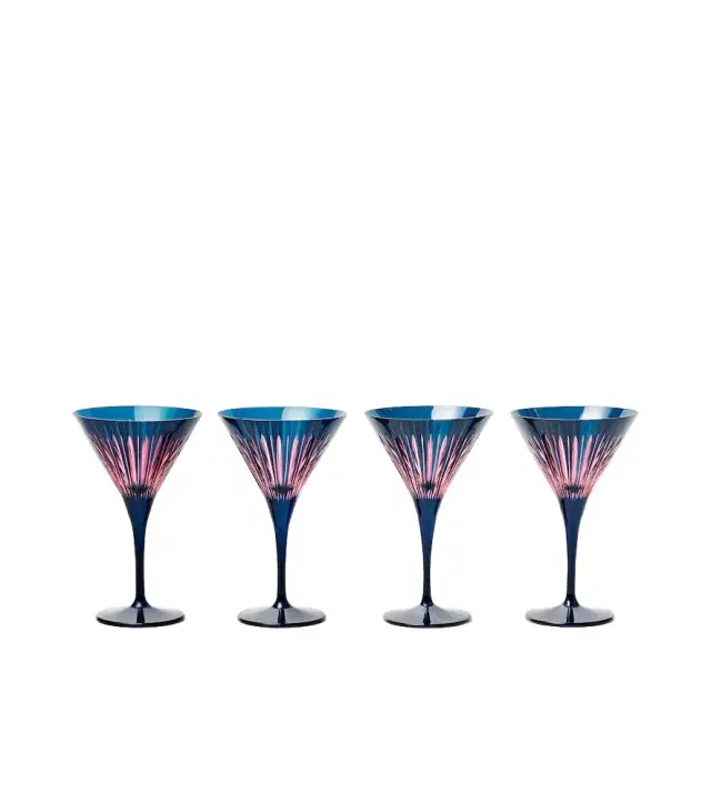 L'Objet Prism set of 4 martini glasses