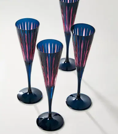 L'Objet Prism set of 4 champagne flutes | Thumbnail 4