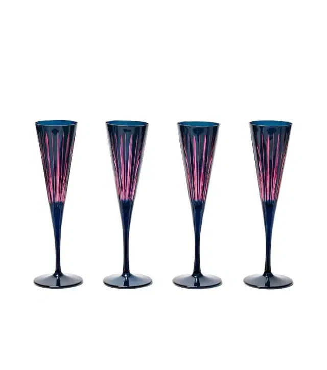 L'Objet Prism set of 4 champagne flutes