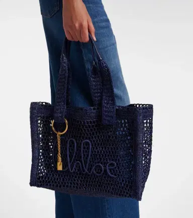 Chloé Chloé Summer Banana East-West raffia tote bag | Thumbnail 7