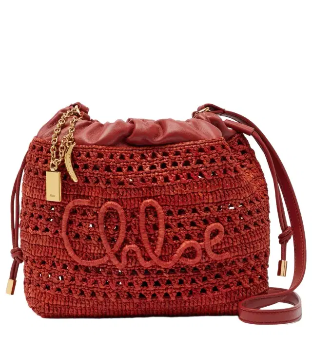 Chloe Chloé Summer Banana Mini raffia shoulder bag