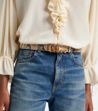 Chloé Chloé Chloé Iconic snake-effect leather belt | Thumbnail 3