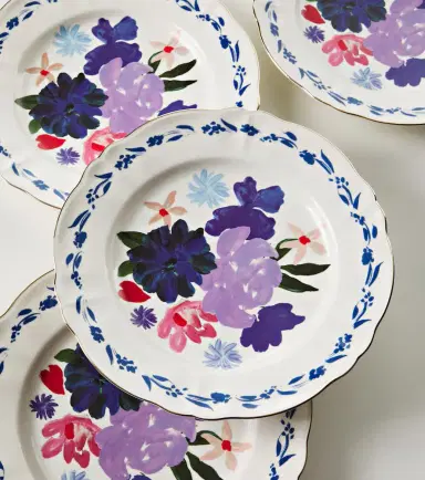 Bitossi Set of 4 floral porcelain dinner plates | Thumbnail 3