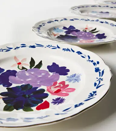 Bitossi Set of 4 floral porcelain dinner plates | Thumbnail 4