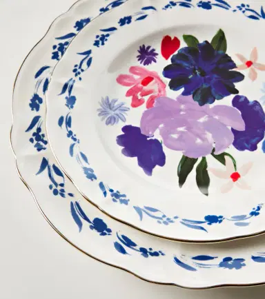 Bitossi Set of 4 floral porcelain plates | Thumbnail 2