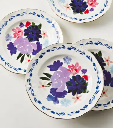 Bitossi Set of 4 floral porcelain plates | Thumbnail 3