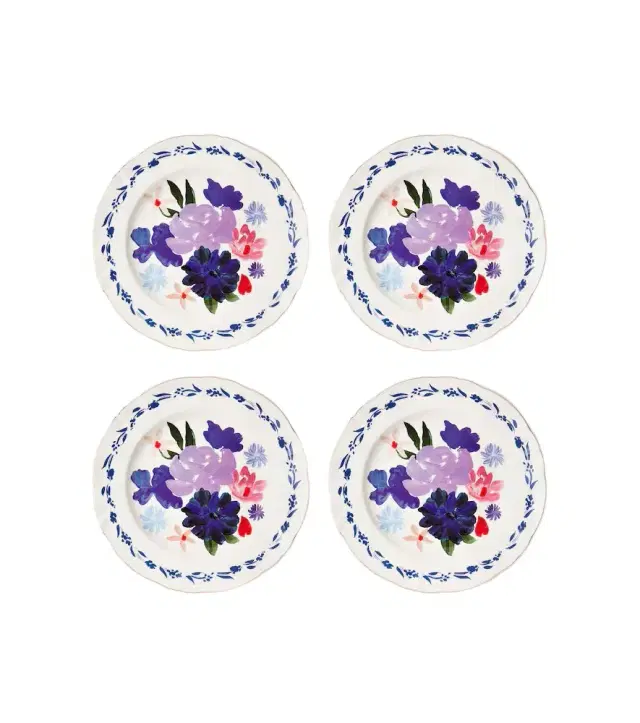 Bitossi Set of 4 floral porcelain plates
