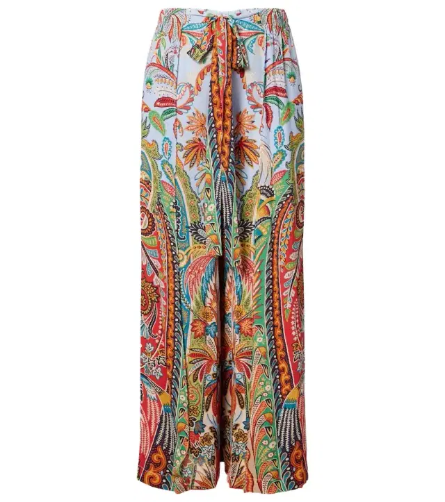 Paisley wide-leg pants