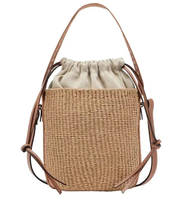 Chloe Chloé Woody Small raffia bucket bag