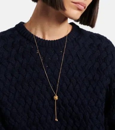Bottega Veneta Knot gold-plated silver necklace | Thumbnail 4