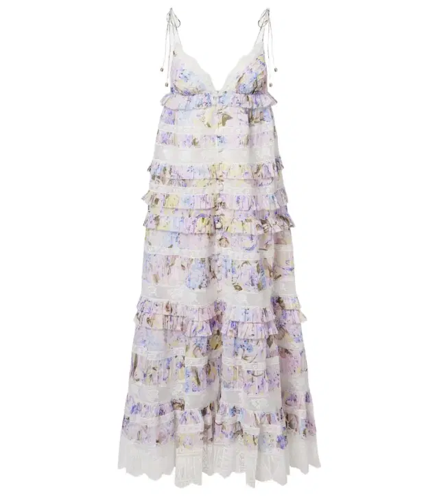 Zimmermann Solstice Tiered floral cotton midi dress