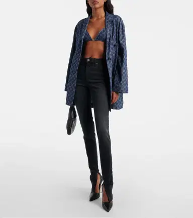 Gucci GG denim jacquard bra top | Thumbnail 2 Gucci GG denim jacquard bra top | Thumbnail 2