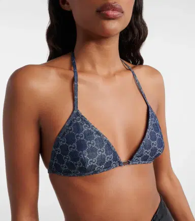 Gucci GG denim jacquard bra top | Thumbnail 4 Gucci GG denim jacquard bra top | Thumbnail 4