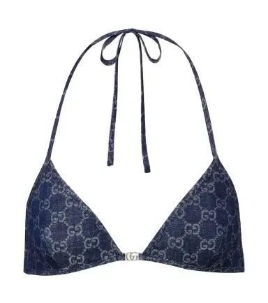 Gucci GG denim jacquard bra top | Thumbnail 1 Gucci GG denim jacquard bra top | Thumbnail 1