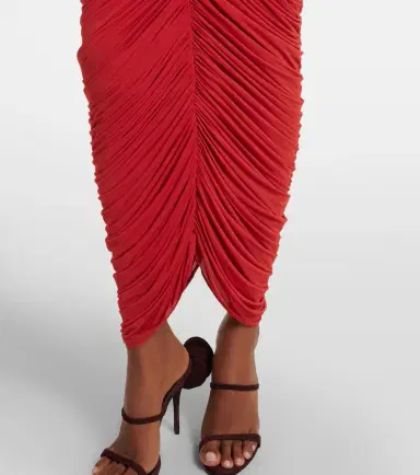 Magda Butrym Floral-appliqué ruched jersey midi dress | Thumbnail 3