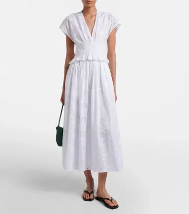 Tory Burch Broderie anglaise cotton midi dress | Thumbnail 3 Tory Burch Broderie anglaise cotton midi dress | Thumbnail 3