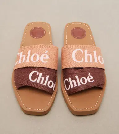 Chloé Chloé Woody canvas slides | Thumbnail 3 Chloé Chloé Woody canvas slides | Thumbnail 3