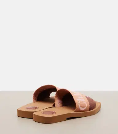 Chloé Chloé Woody canvas slides | Thumbnail 4 Chloé Chloé Woody canvas slides | Thumbnail 4