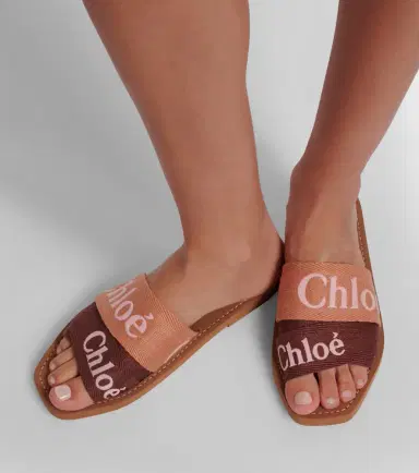 Chloé Chloé Woody canvas slides | Thumbnail 6 Chloé Chloé Woody canvas slides | Thumbnail 6