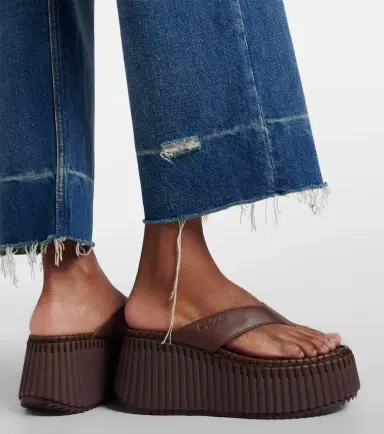 Chloé Chloé Nama leather platform thong sandals | Thumbnail 5