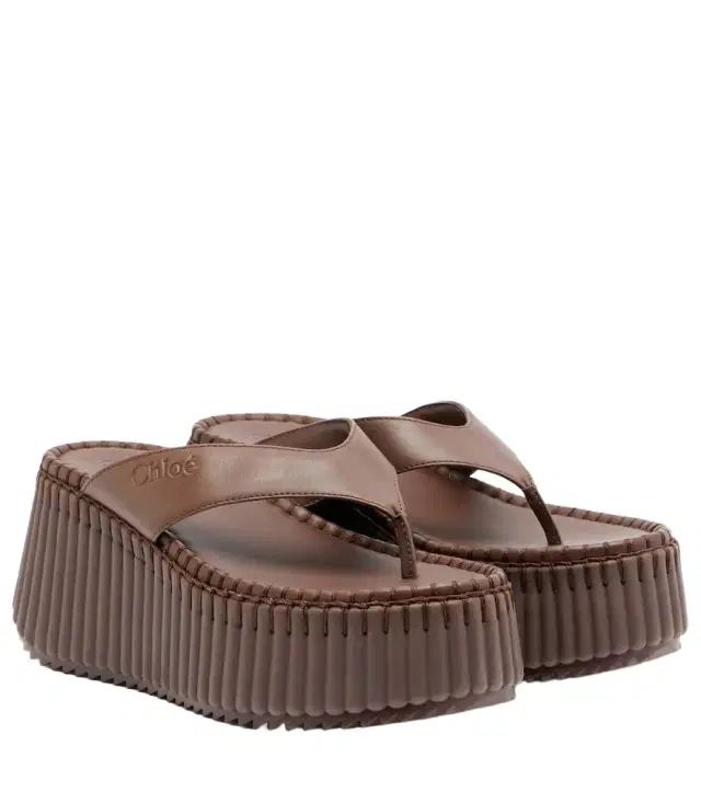 Chloe Chloé Nama leather platform thong sandals