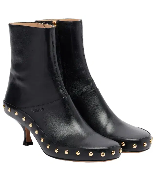 Chloe Chloé Junie studded leather ankle boots
