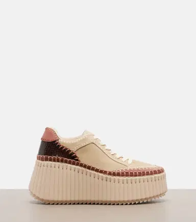 Chloe Chloé Nama suede platform sneakers | Thumbnail 3 Chloe Chloé Nama suede platform sneakers | Thumbnail 3