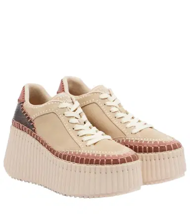 Chloe Chloé Nama suede platform sneakers | Thumbnail 1 Chloe Chloé Nama suede platform sneakers | Thumbnail 1