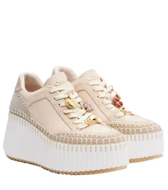 Chloe Chloé Nama suede and leather platform sneakers