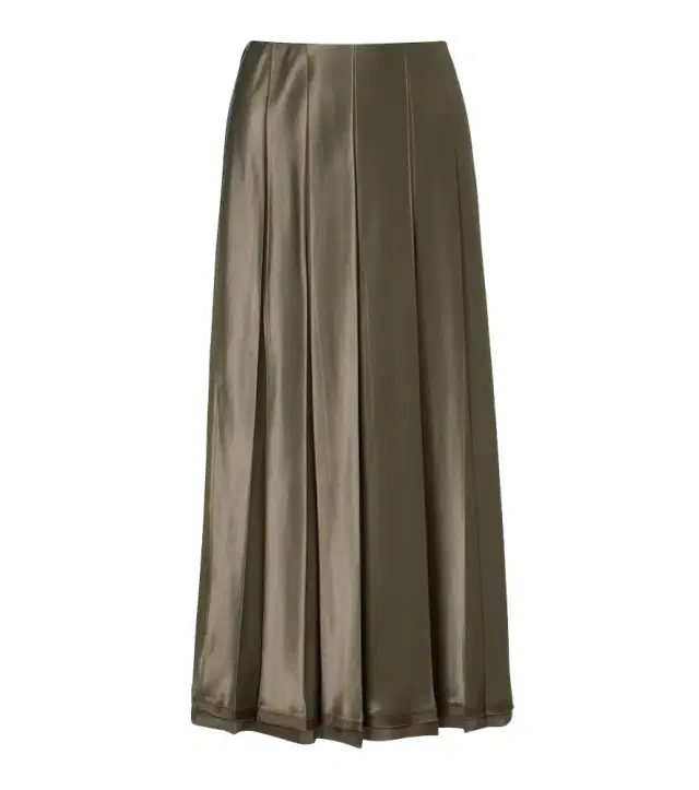 Vince Pleated satin midi skirt
