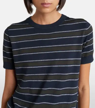 Vince Striped cotton and cashmere sweater | Thumbnail 2
