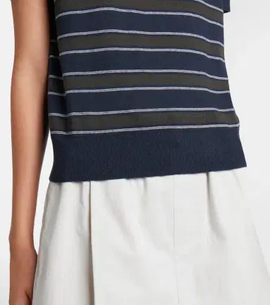 Vince Striped cotton and cashmere sweater | Thumbnail 3