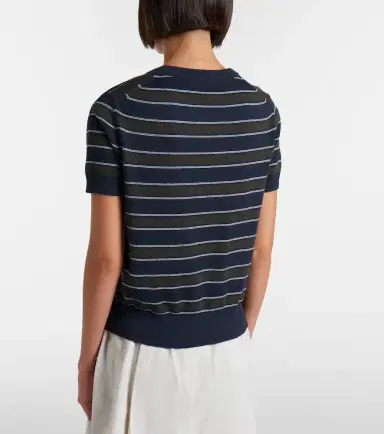Vince Striped cotton and cashmere sweater | Thumbnail 4