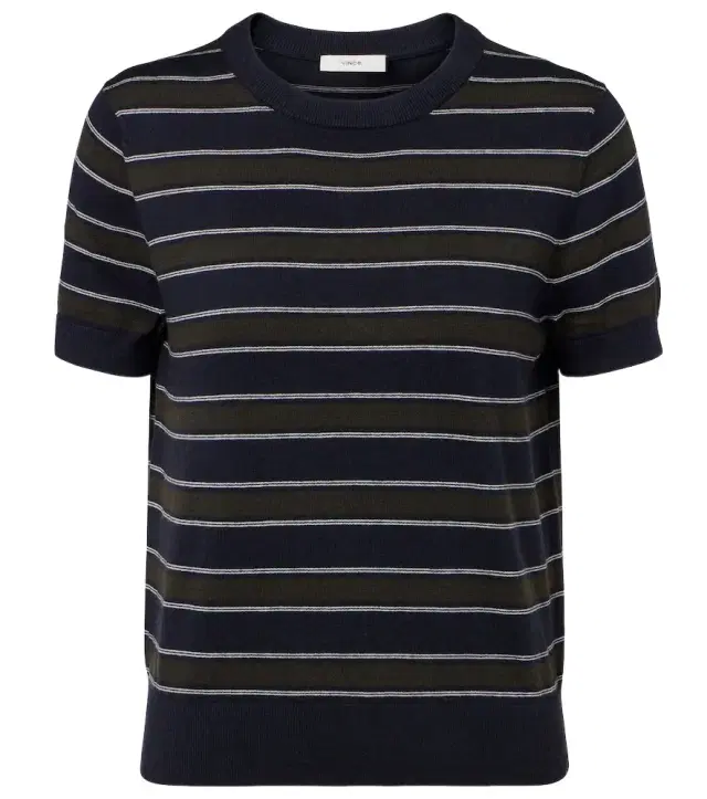 Vince Striped cotton and cashmere sweater