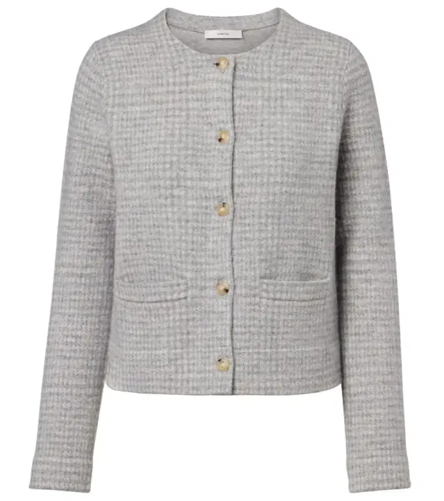 Vince Checked wool and cashmere cardigan