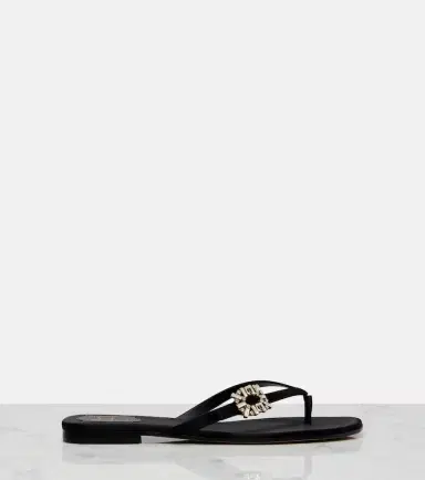 Roger Vivier Embellished satin thong sandals | Thumbnail 3 Roger Vivier Embellished satin thong sandals | Thumbnail 3