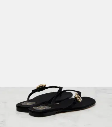 Roger Vivier Embellished satin thong sandals | Thumbnail 4 Roger Vivier Embellished satin thong sandals | Thumbnail 4