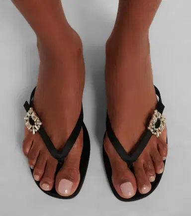 Roger Vivier Embellished satin thong sandals | Thumbnail 6 Roger Vivier Embellished satin thong sandals | Thumbnail 6