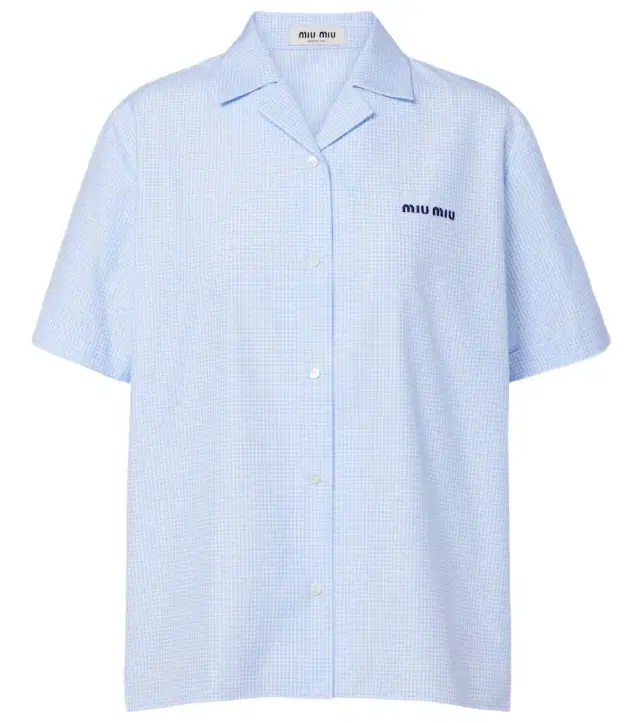 Gingham cotton poplin shirt