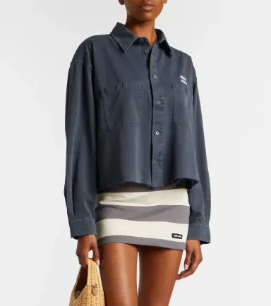 Miu Miu Frayed denim shirt | Thumbnail 2 Miu Miu Frayed denim shirt | Thumbnail 2