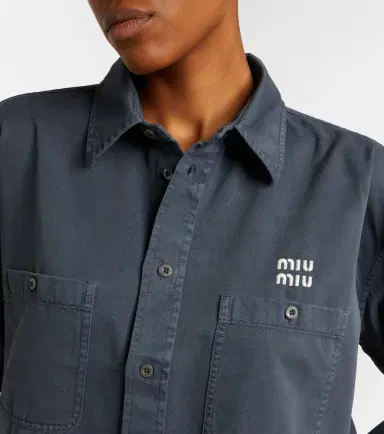 Miu Miu Frayed denim shirt | Thumbnail 3 Miu Miu Frayed denim shirt | Thumbnail 3