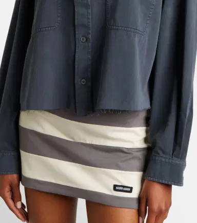 Miu Miu Frayed denim shirt | Thumbnail 4 Miu Miu Frayed denim shirt | Thumbnail 4