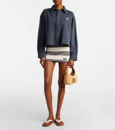 Miu Miu Frayed denim shirt | Thumbnail 5 Miu Miu Frayed denim shirt | Thumbnail 5