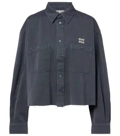 Miu Miu Frayed denim shirt | Thumbnail 1 Miu Miu Frayed denim shirt | Thumbnail 1