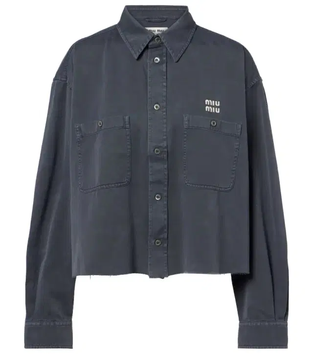 Frayed denim shirt